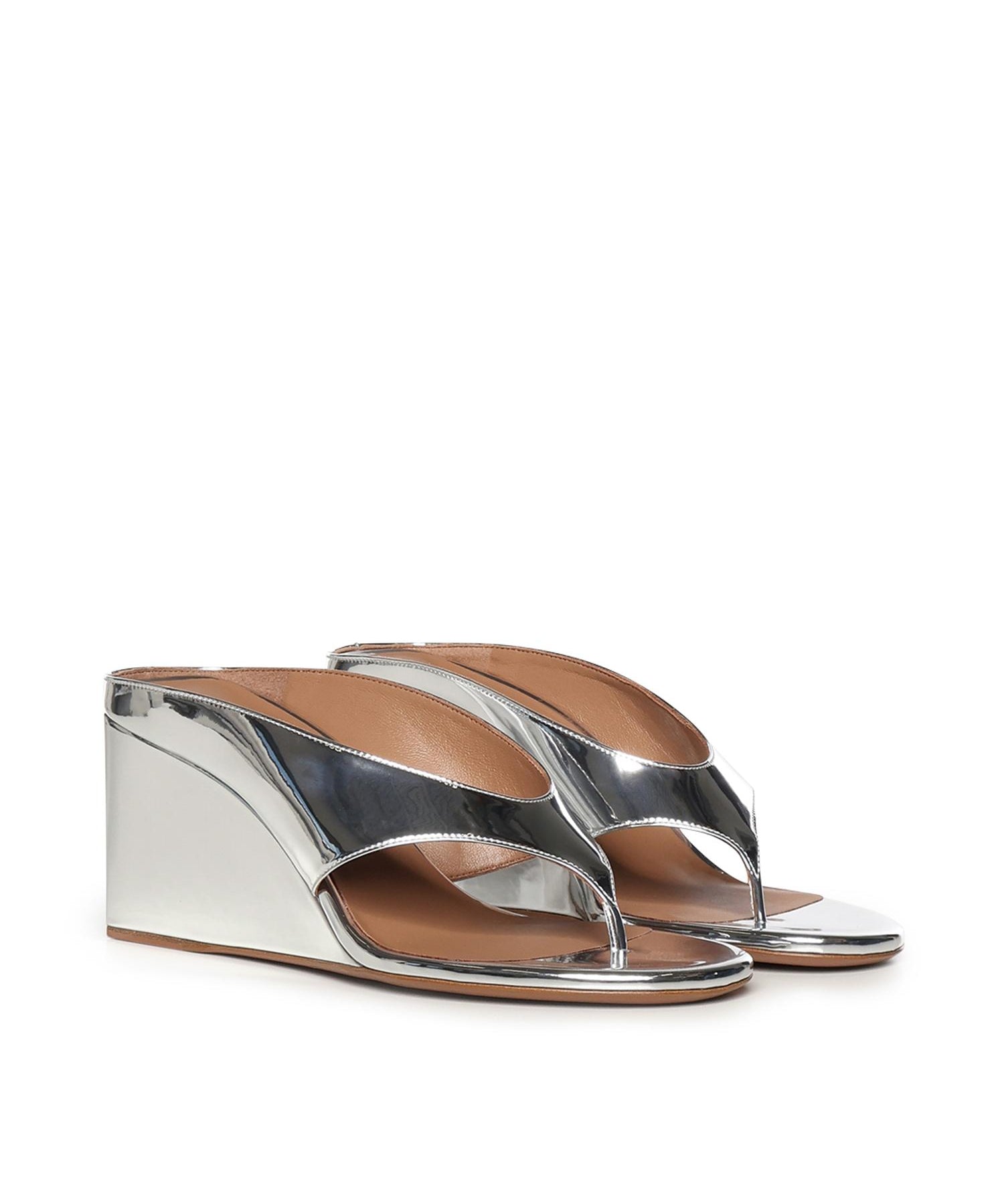 Mule infradito Cube in pelle specchiata AA3M105A047 090 ALAIA 