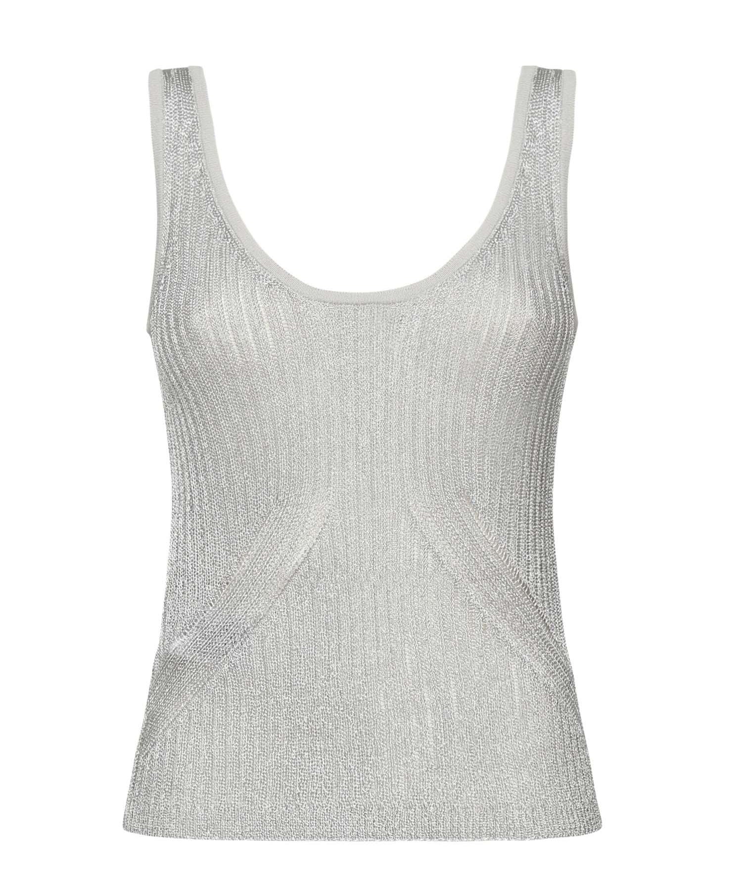 Canottiera in maglia metallizzata 105148 A2LOI12 PINKO 