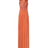 Abito lungo con scollo ricamato 80AJO497 J0300586 GENNY 