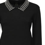 Maglia con colletto e strass<BR/> 105530 A2S4Z99 PINKO 