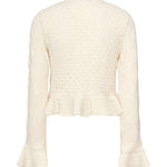 Cardigan cropped con logo e volant CHC25AMC01590 107 CHLOÉ 