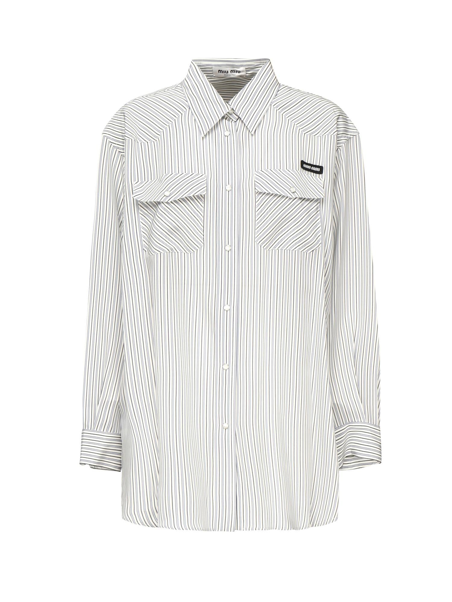 Camicia in crêpe de Chine MK1974 177WF0EK1 MIU MIU 