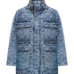 Parka in denim jacquard DJ732 DF0420DLP9800 DONDUP 
