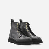 Stivaletti Tiger in pelle stampa cocco<BR/> 4601 3401 KROCK BLACK GIULIANO GALIANO 