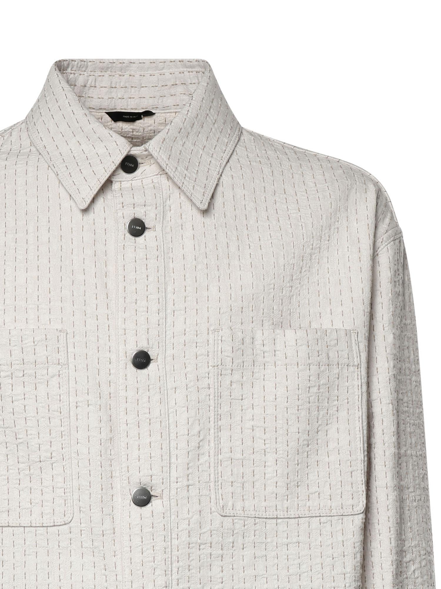 Overshirt in denim con impunture FW1410 AWMLF08QQ FENDI 