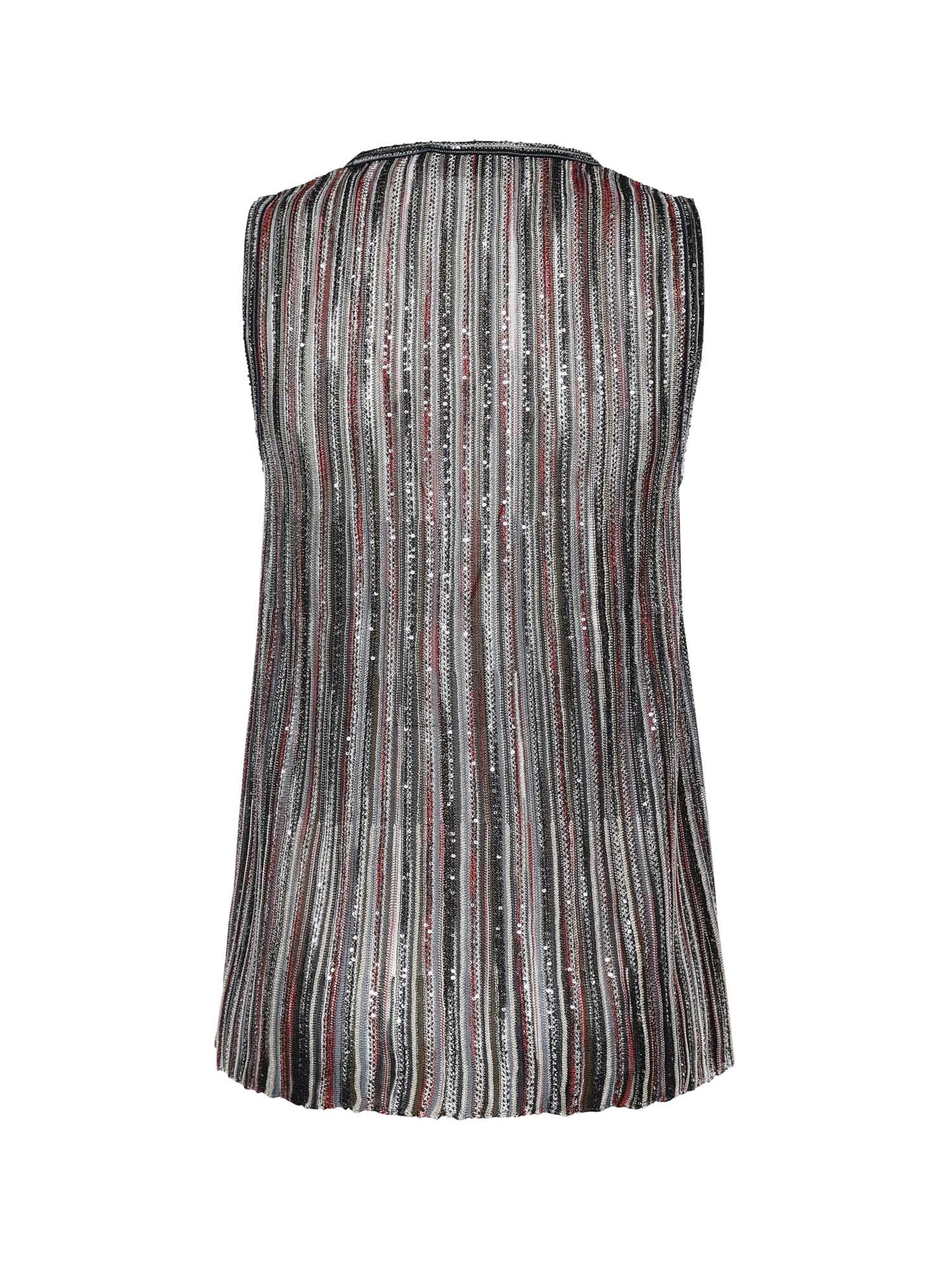 Top in misto viscosa a costine con paillettes DS26SK0S BK01H1SMSMB MISSONI 