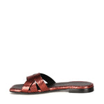 Sandali piatti Miryam<BR/> MIRYAM RETTILE BORDEAUX GIULIANO GALIANO 