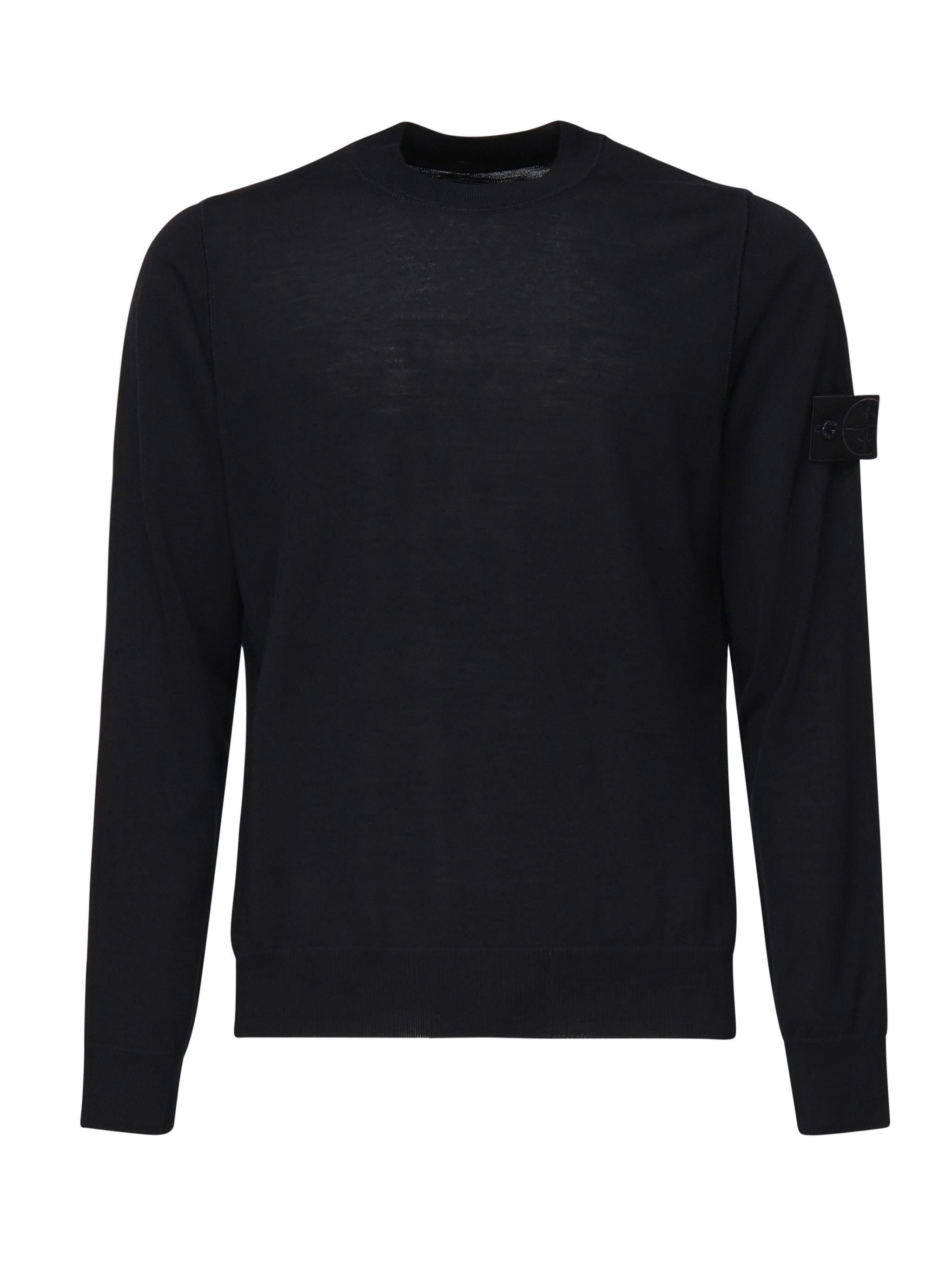 Maglione girocollo con cuciture overlock e costine K1S155100066 S00FCV0020 STONE ISLAND 