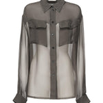 Camicia in chiffon trasparente 788262 Y065W3261 SAINT LAURENT 