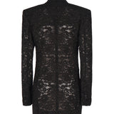 Giacca smoking in pizzo guipure 802140 Y9I521000 SAINT LAURENT 