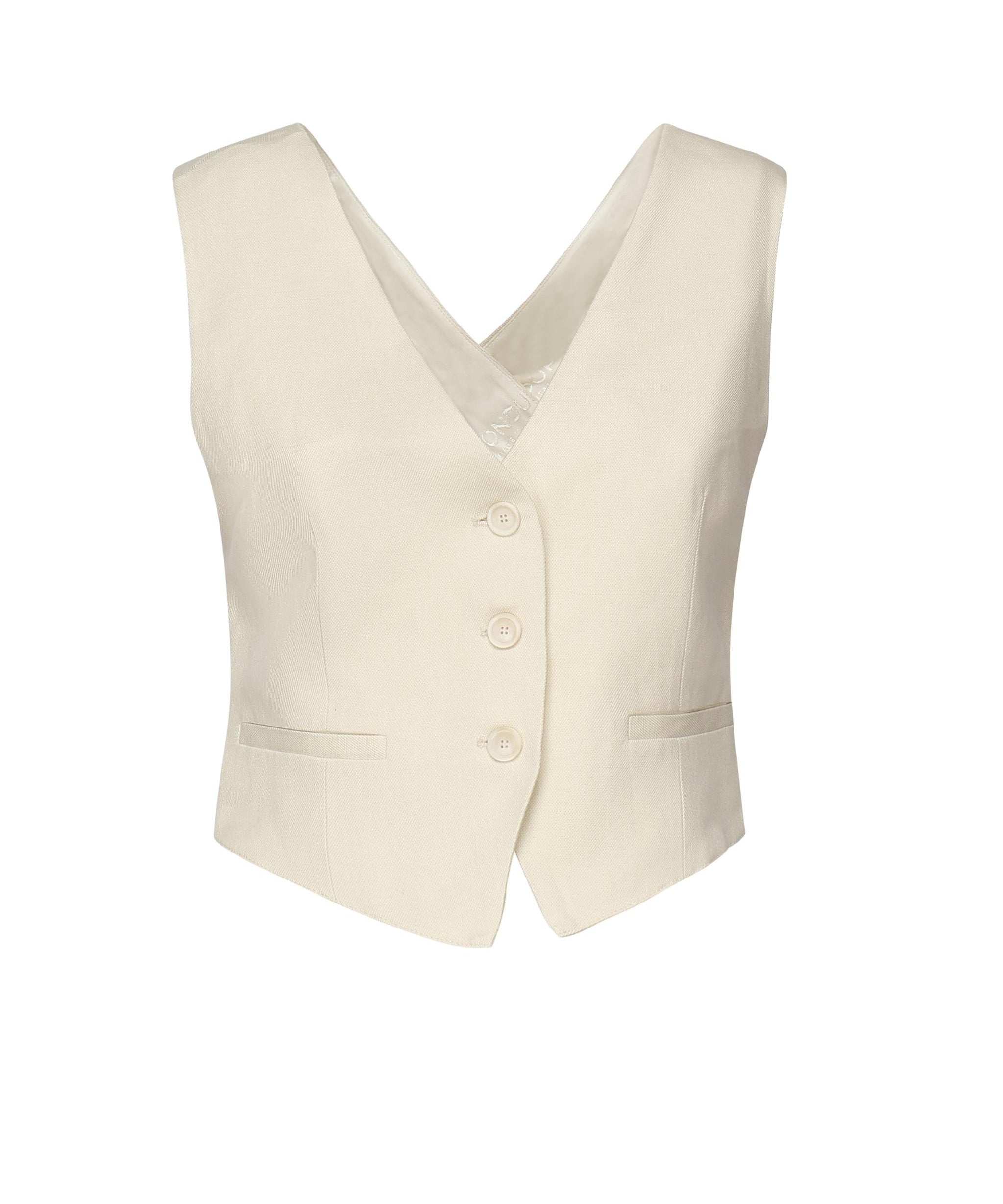 Gilet in twill di viscosa e lino DJ676 IF0041DXXX004 DONDUP 