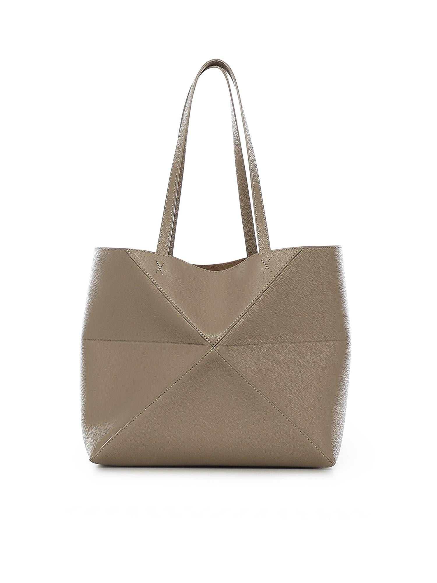 Borsa Tote Puzzle Fold media orizzontale in pelle di vitello A779PEWX04 5541 LOEWE 