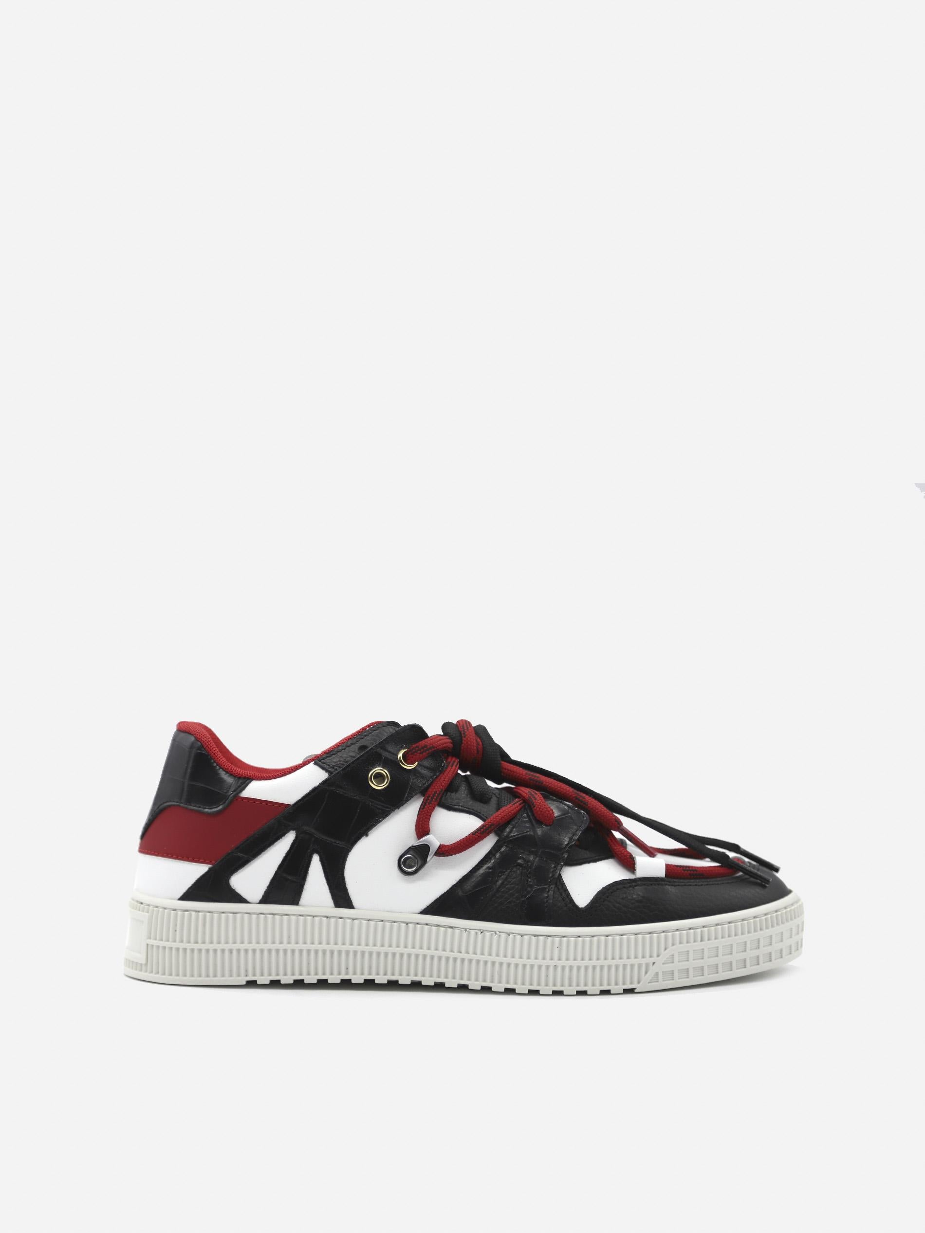Sneakers Jeson realizzate in pelle JESON 1 -BLACK/WHITE/RED GIULIANO GALIANO 