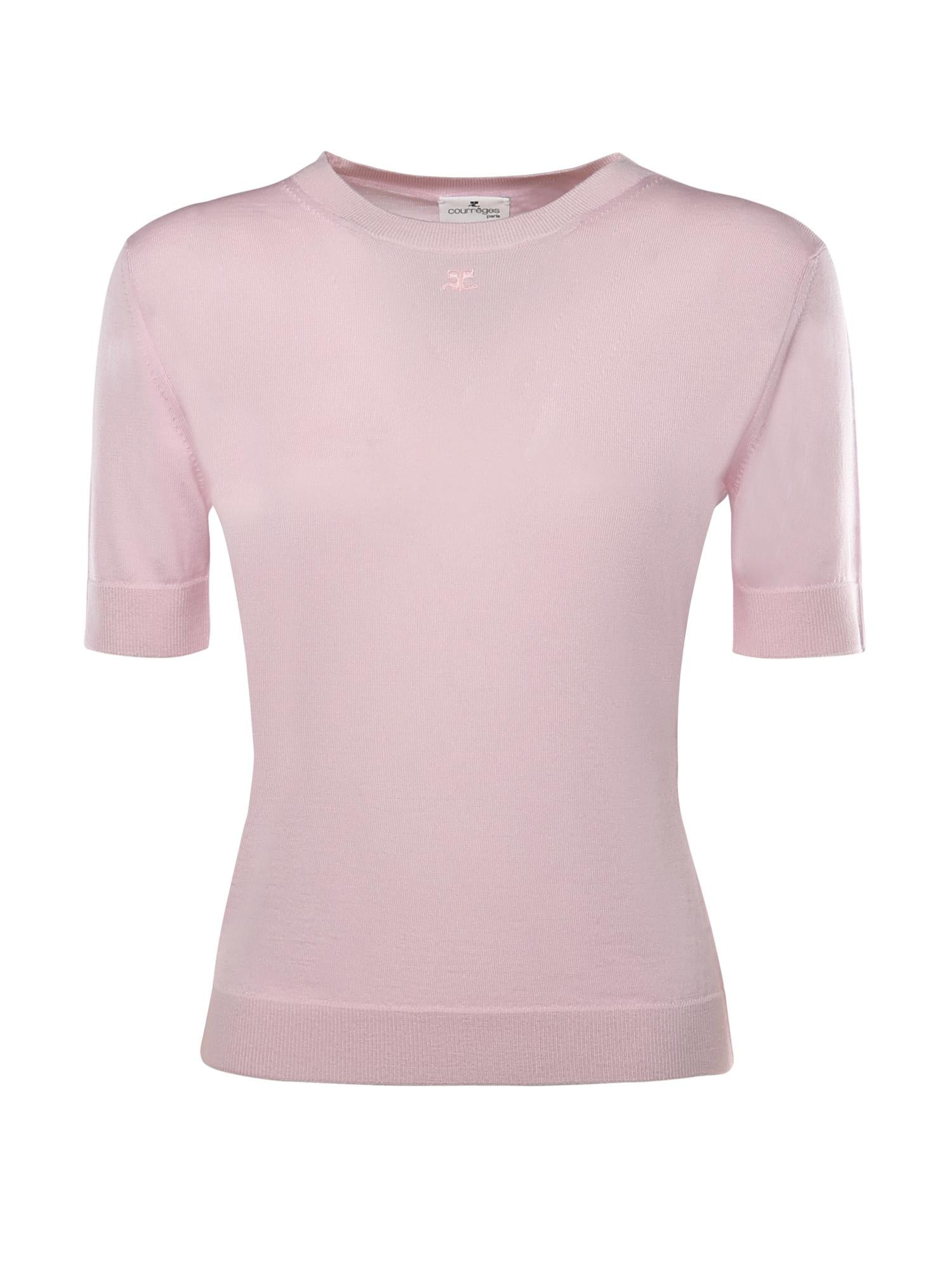 Top in lana con logo 126MT0478FI0071 5022 COURREGES 