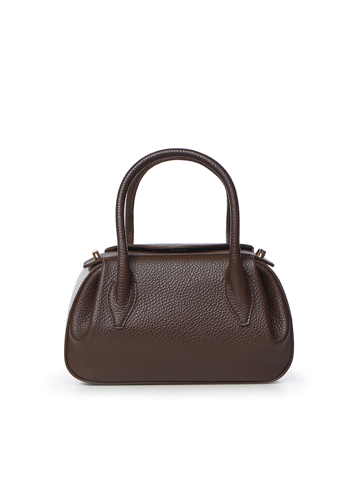 Mini bag Oyster in pelle OYSTER MINI DUFFLE PEBBLE GRAIN LEATHER  YUZEFI 