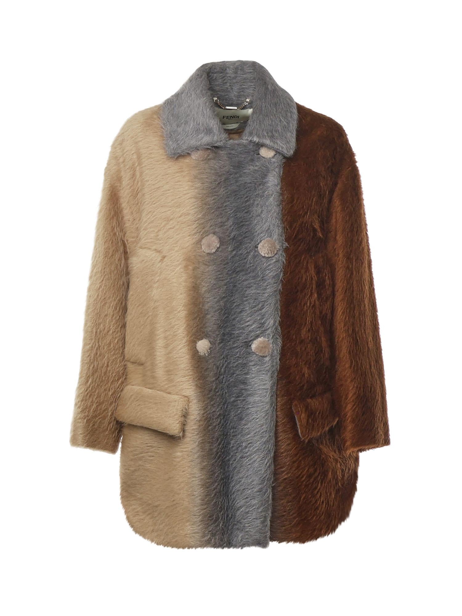 Cappotto doppiopetto in alpaca e lana FJ7640 AYNSF1T6N FENDI 