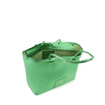 Borsa shopping in pelle con logo 73BP9VT01 LOLLI POPPOP GREEN V° 73 