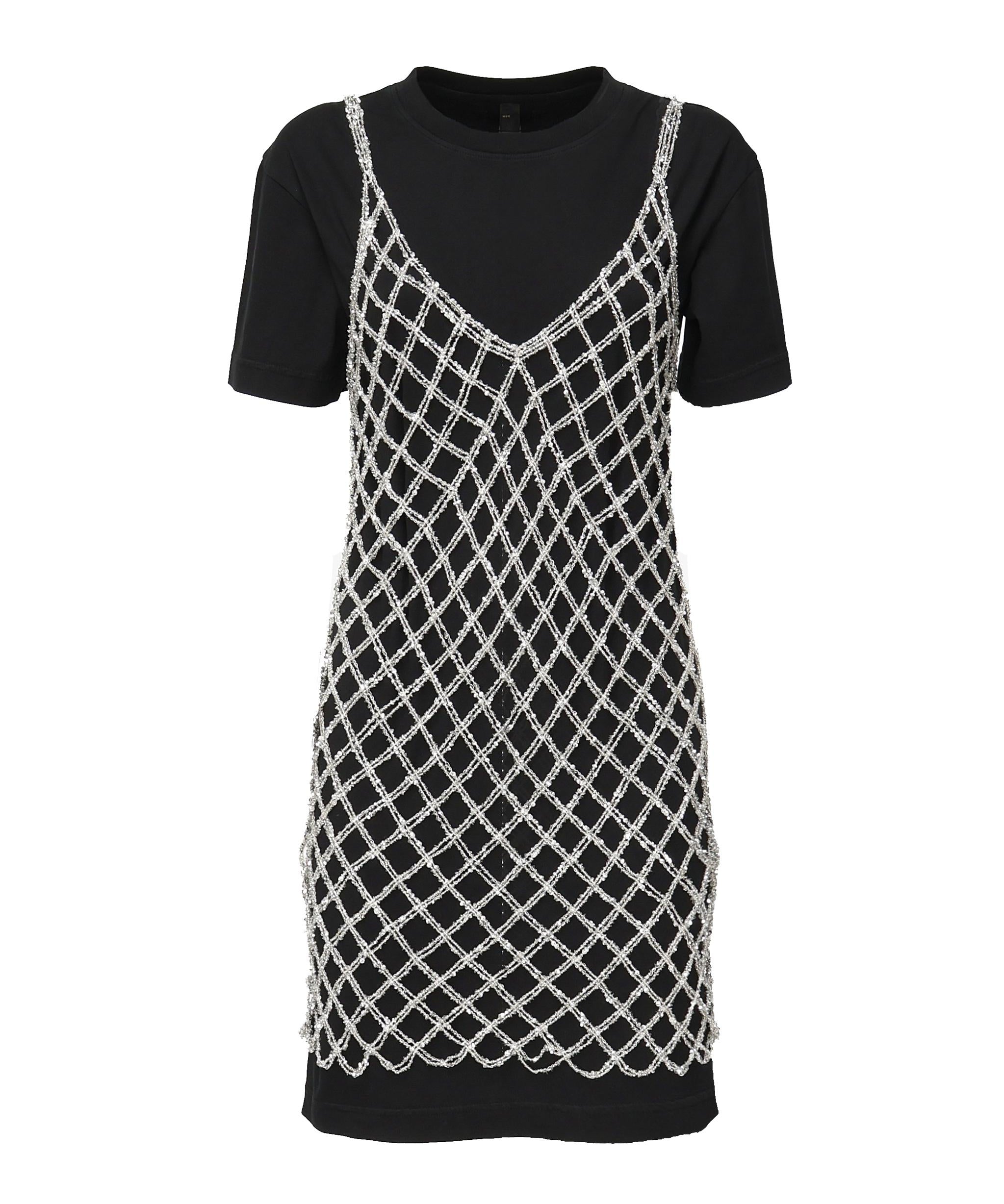 Abito t-shirt con paillettes 105144 A2LTZ99 PINKO 