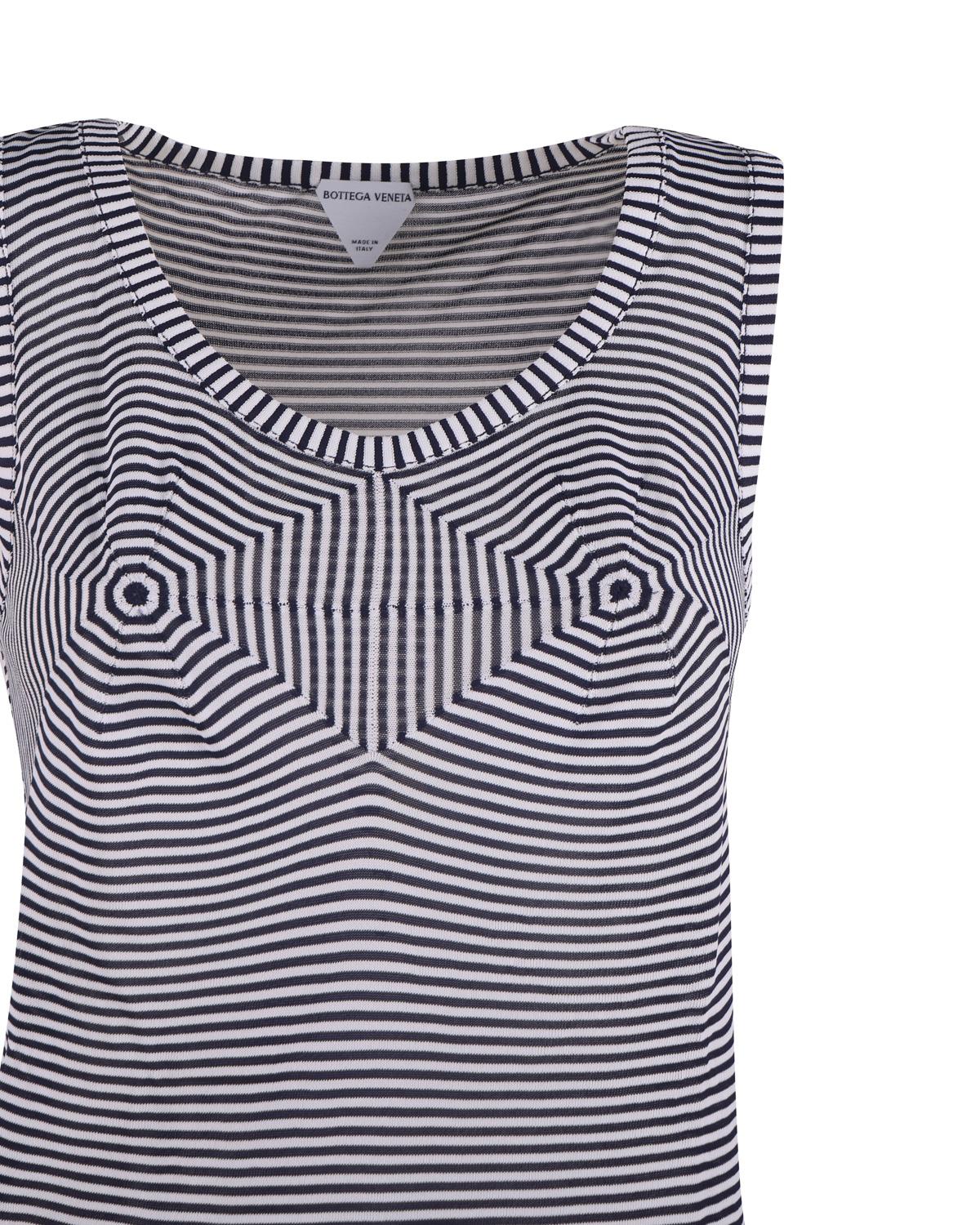 Tank top con stampa ottica in viscosa 730445 V2PM04096 BOTTEGA VENETA 