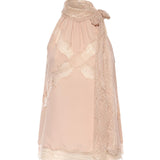 Top con scollo all'americana e pizzo 106263 A32YQ35 PINKO 