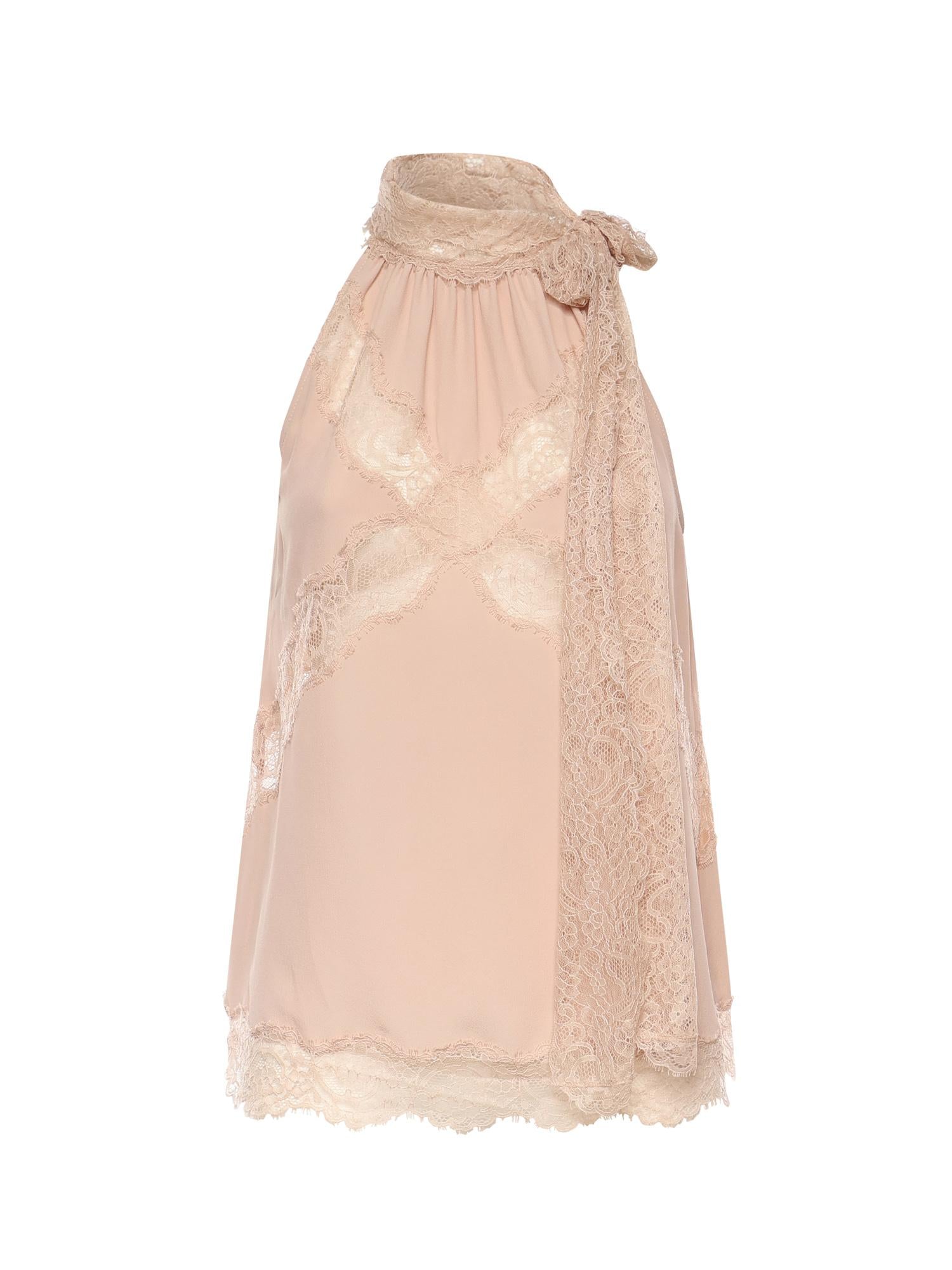 Top con scollo all'americana e pizzo 106263 A32YQ35 PINKO 