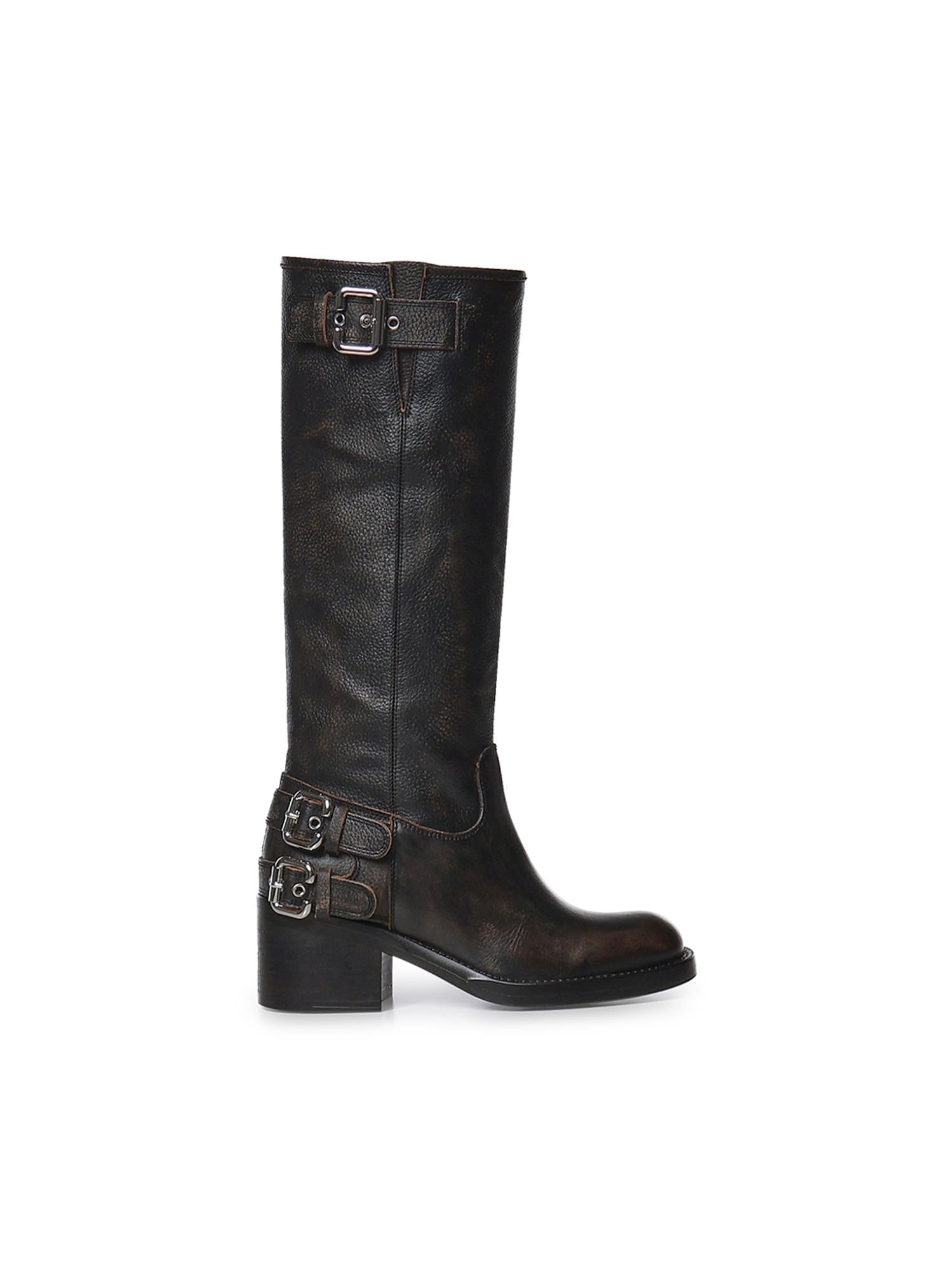 Stivali biker Dakota in pelle CHC25A12ESY 001 CHLOÉ 