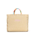 Borsa Colette in tessuto effetto paglia con logo COL0017 02737L MC2 SAINT BARTH 