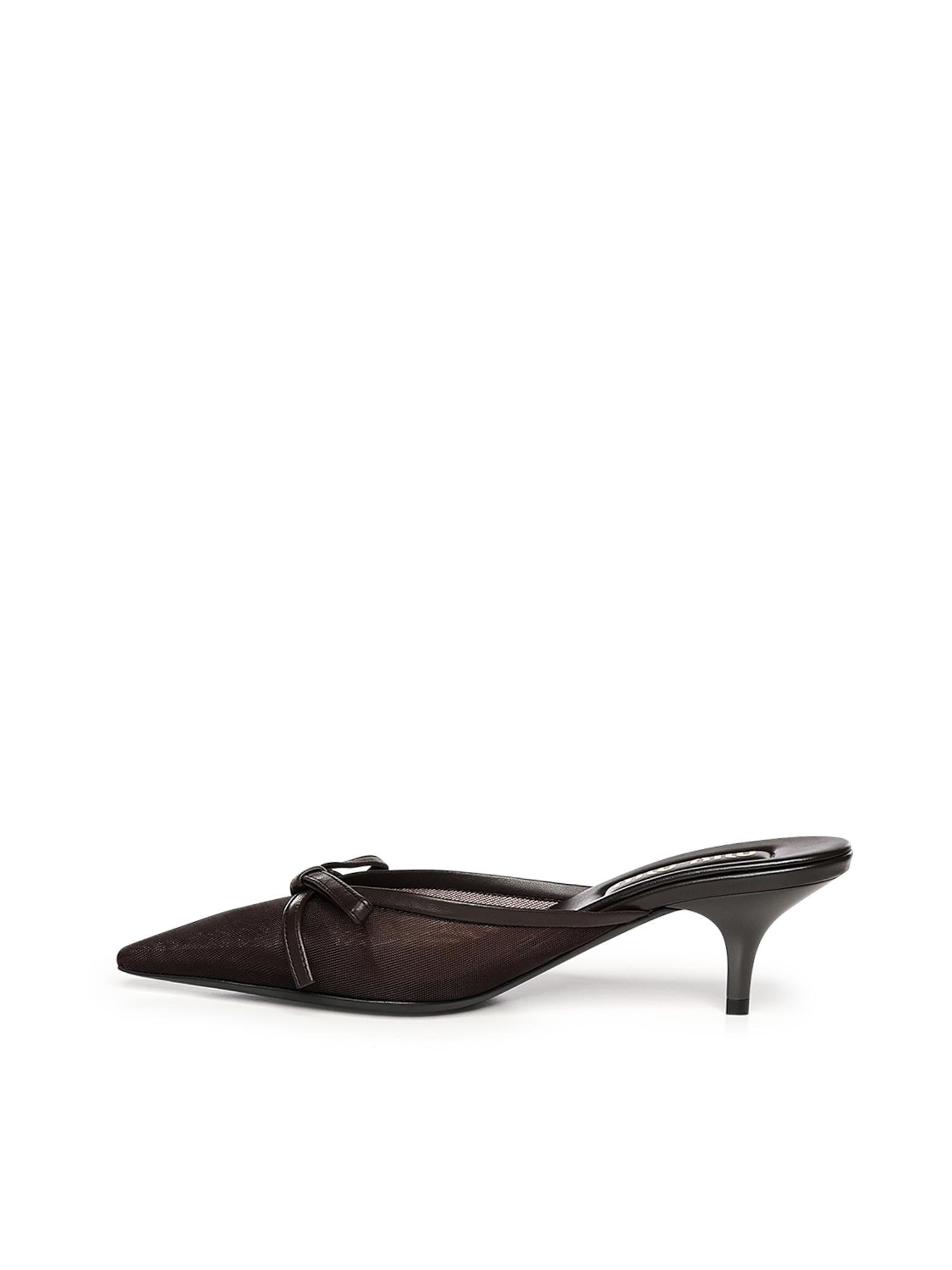 Sabot con tacco in tessuto rete 5R594E 099F0003 MIU MIU 