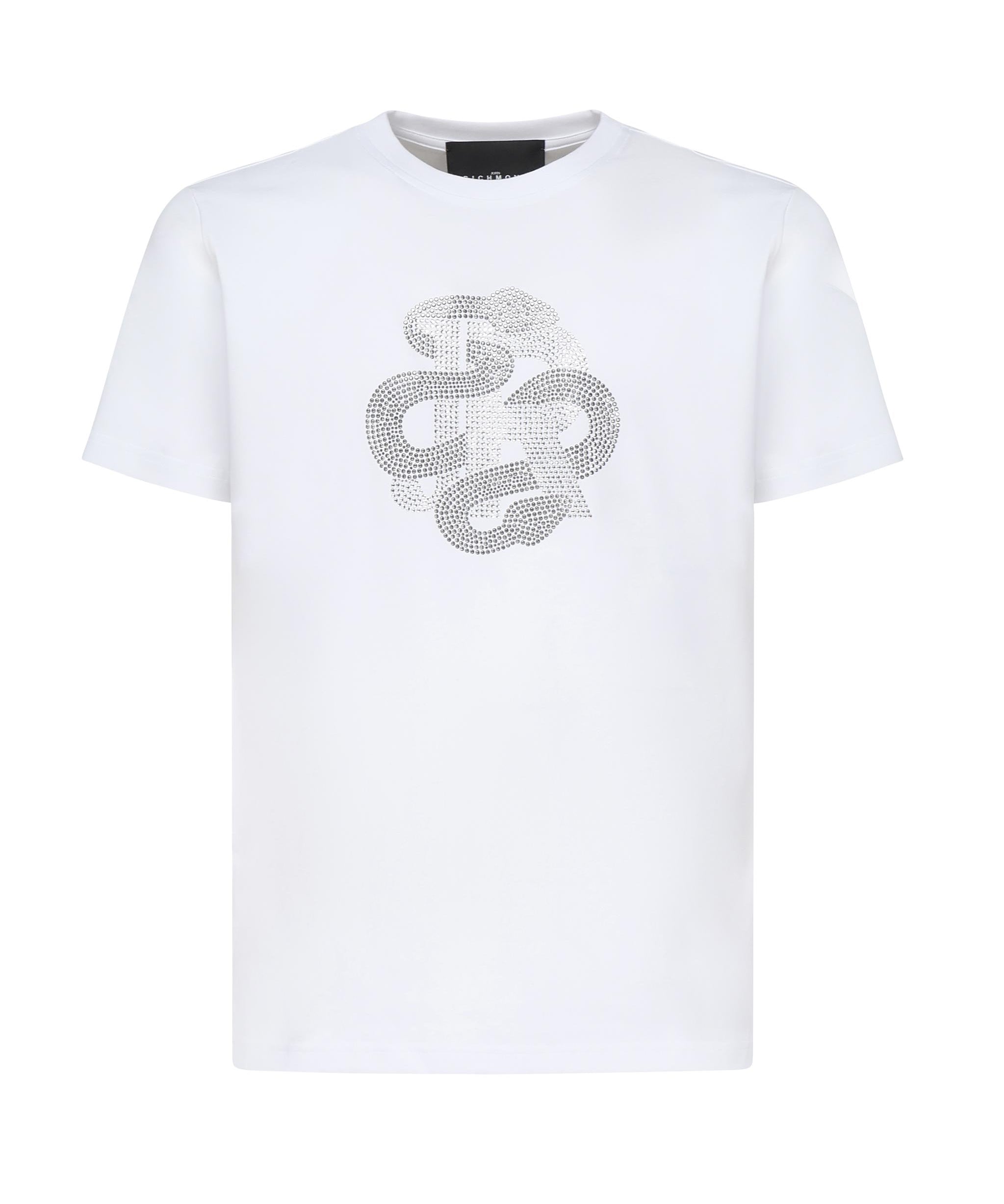 T-shirt con logo strass RMP25481TS WHITE JOHN RICHMOND 