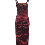 Abito drappeggiato in raso stretch F6TYJT FURADR2723 DOLCE & GABBANA 