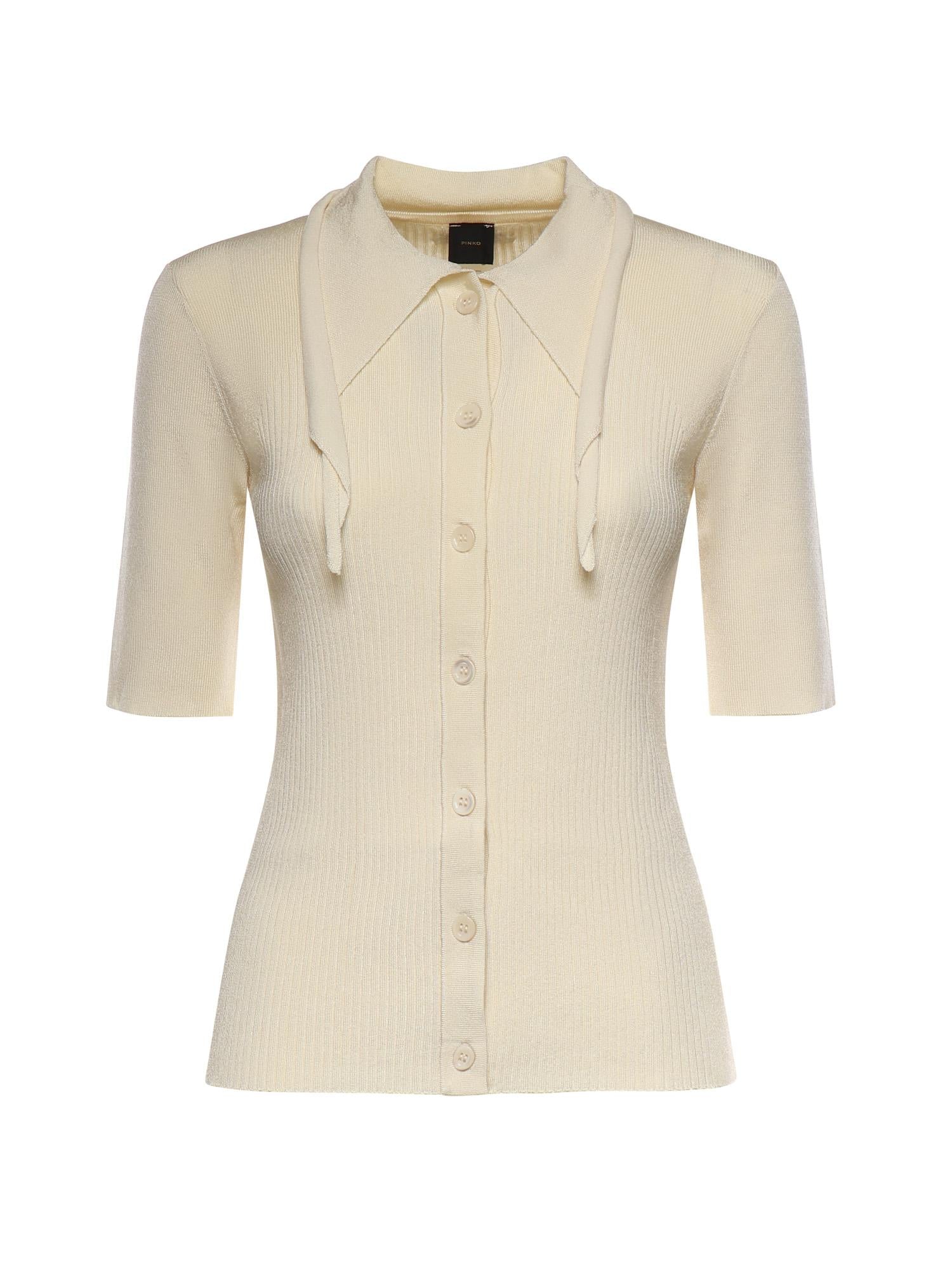 Polo in misto viscosa a coste 106316 A347C04 PINKO 