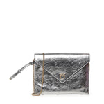 Pochette Envelope in pelle metallizzata con logo 104820 A2OTKZ7Q PINKO 