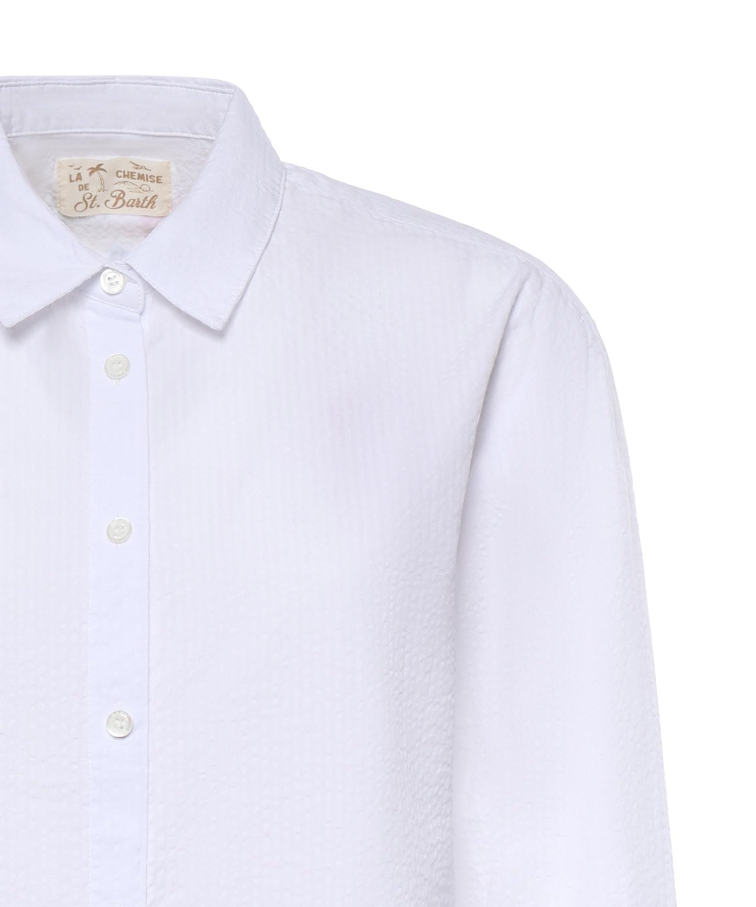 Camicia in seersucker con ricamo BRIG001 00799L MC2 SAINT BARTH 