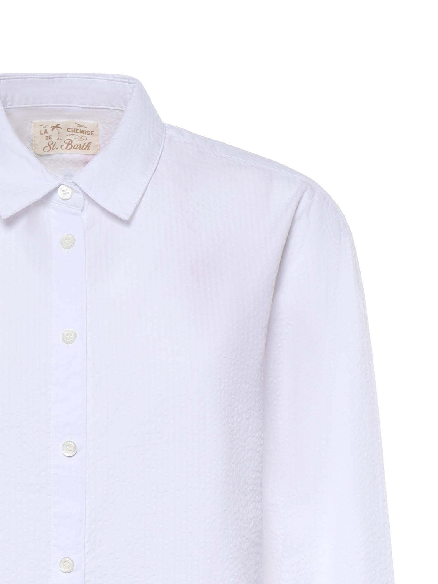 Camicia in seersucker con ricamo BRIG001 00799L MC2 SAINT BARTH 