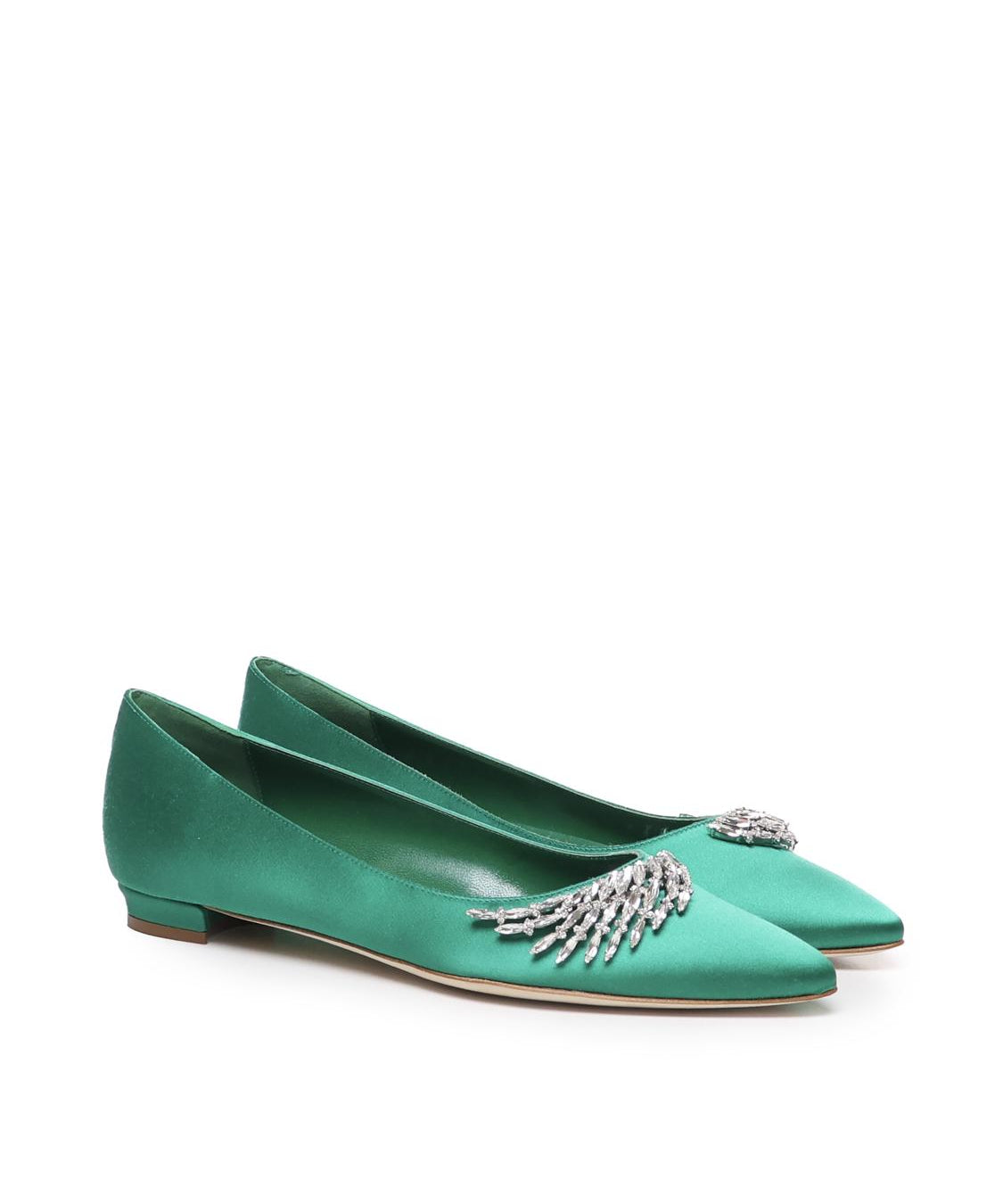 Ballerine Pluma in raso con fibbia gioiello 124-2671-0005 -3206 MANOLO BLAHNIK 