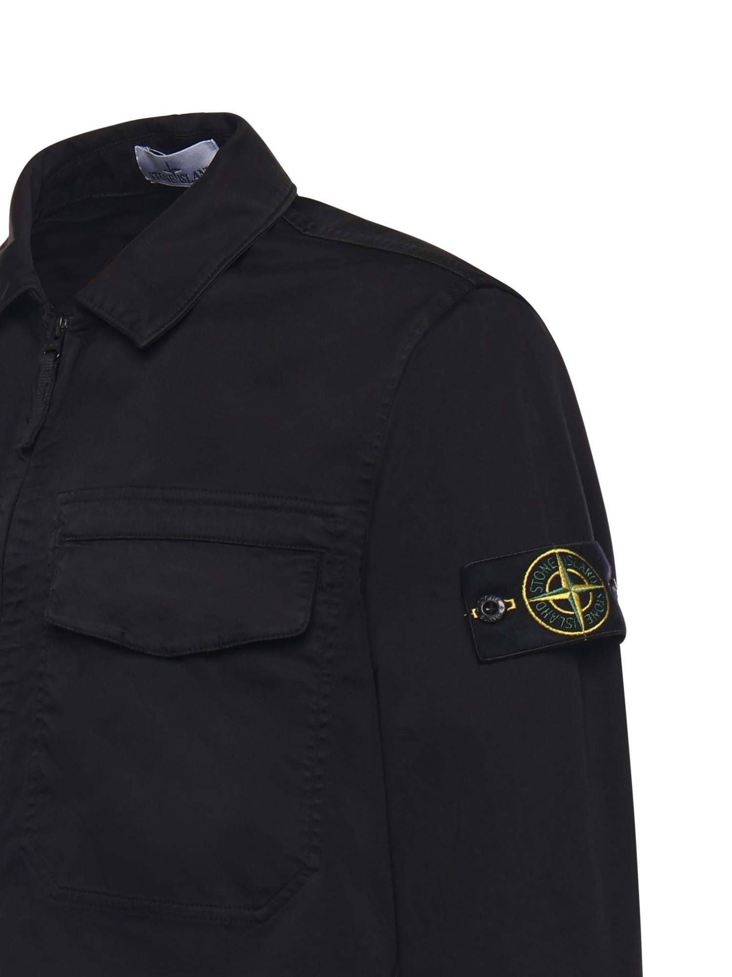Overshirt in raso di cotone con logo L1S151200015 S0012V0029 STONE ISLAND 