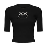 Maglia cropped con logo 102017 A18MZ99 PINKO 