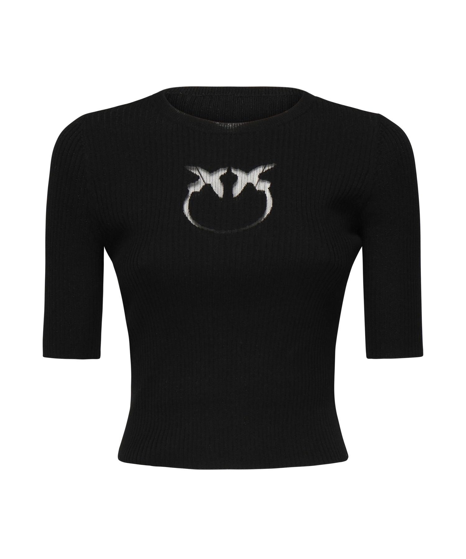 Maglia cropped con logo 102017 A18MZ99 PINKO 