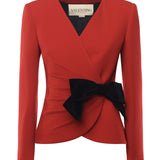 Giacca in wool crepe con fiocco a contrasto 7B0CE520 9Q09QK VALENTINO GARAVANI 