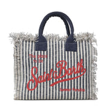 Borsa Colette in canvas a righe COL0001 09852L MC2 SAINT BARTH 