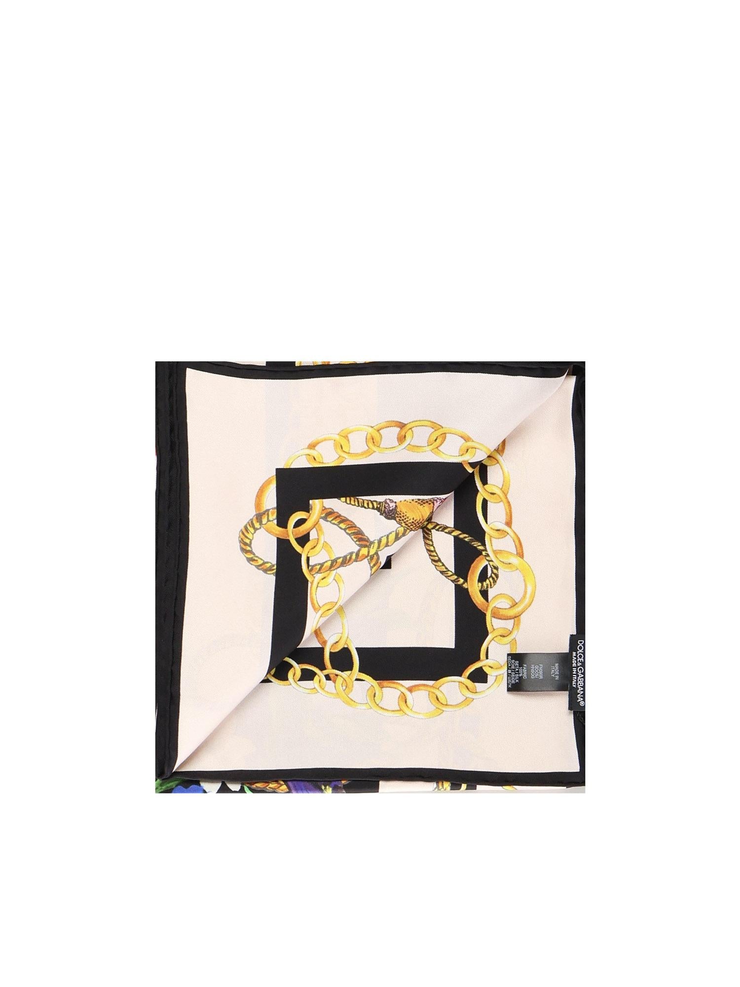 Foulard in twill di seta stampa fiori FN090R GDC5JHN5QG DOLCE & GABBANA 