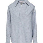 Camicia a righe in cotone e lino 819968 V5CW04028 BOTTEGA VENETA 