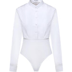 Body-camicia in popeline di cotone AA9B0416T611C 000 ALAIA 