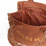 Borsa shopper Beach in canvas con logo 106673 A3A4L08 PINKO 