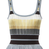 Abito corto in maglia a righe AA9R3100K266D 908 ALAIA 