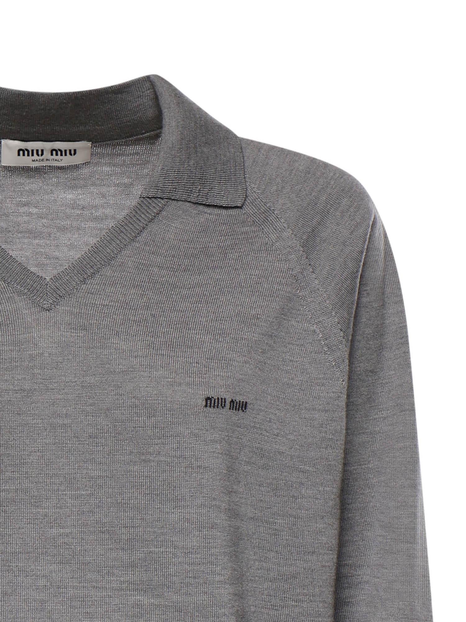 Maglia polo in lana MML05J 16WJF0BD9 MIU MIU 