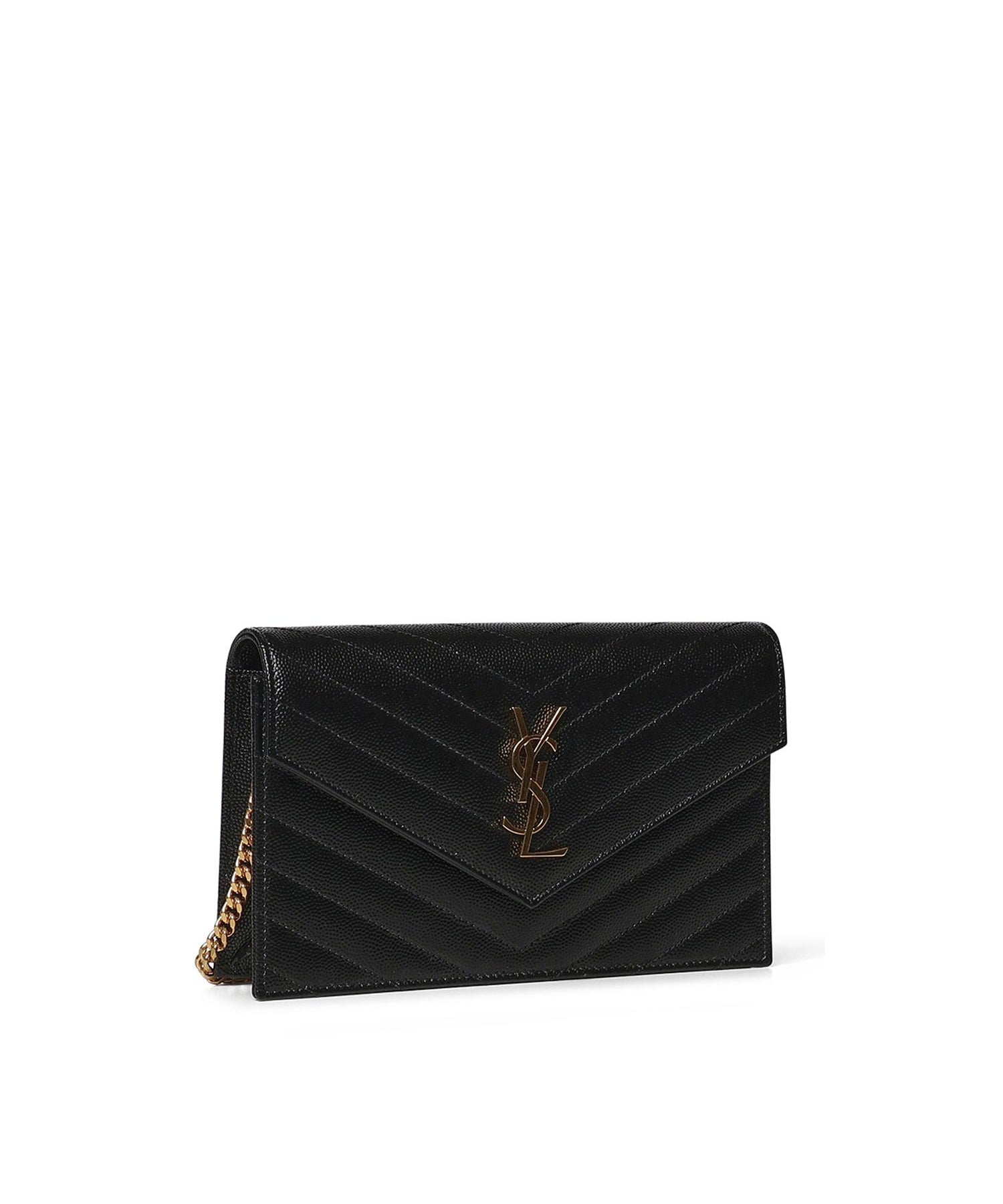 Pochette Envelope con catena Cassandre in pelle grain de poudre 857605 BOW011000 SAINT LAURENT 