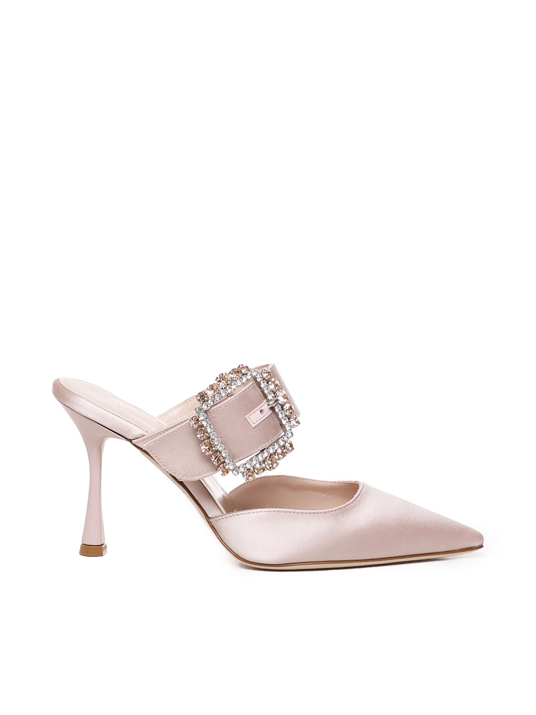 Mules Alena in satin con gioiello ALENA 910 RASOCIPRIA GIULIANO GALIANO 