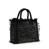 Borsa Vanity in canvas con stampa zebrata e strass VANI001 00629L MC2 SAINT BARTH 