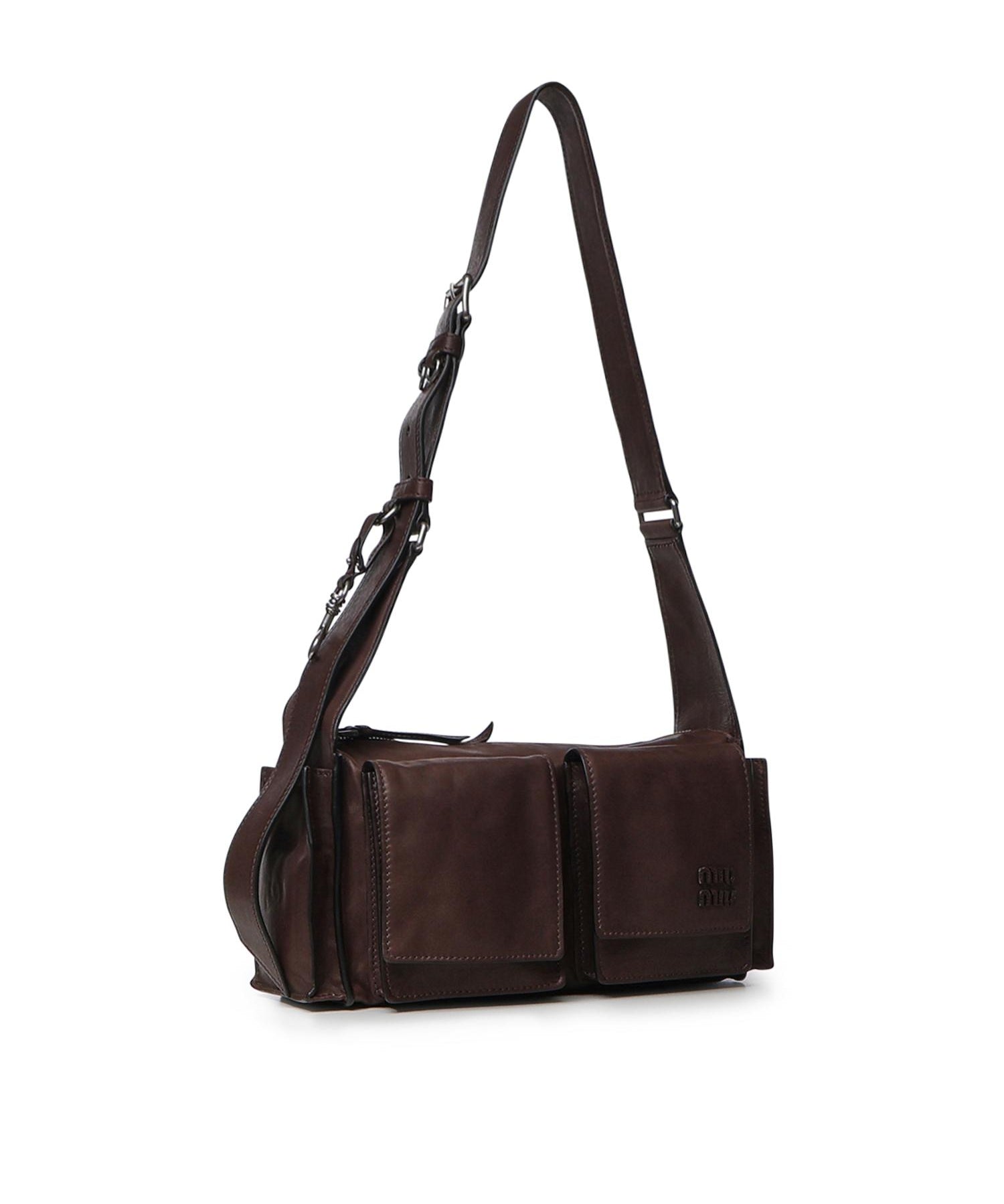 Borsa a tracolla Utilitaire in nappa 5BC205 2G7QF0038 MIU MIU 